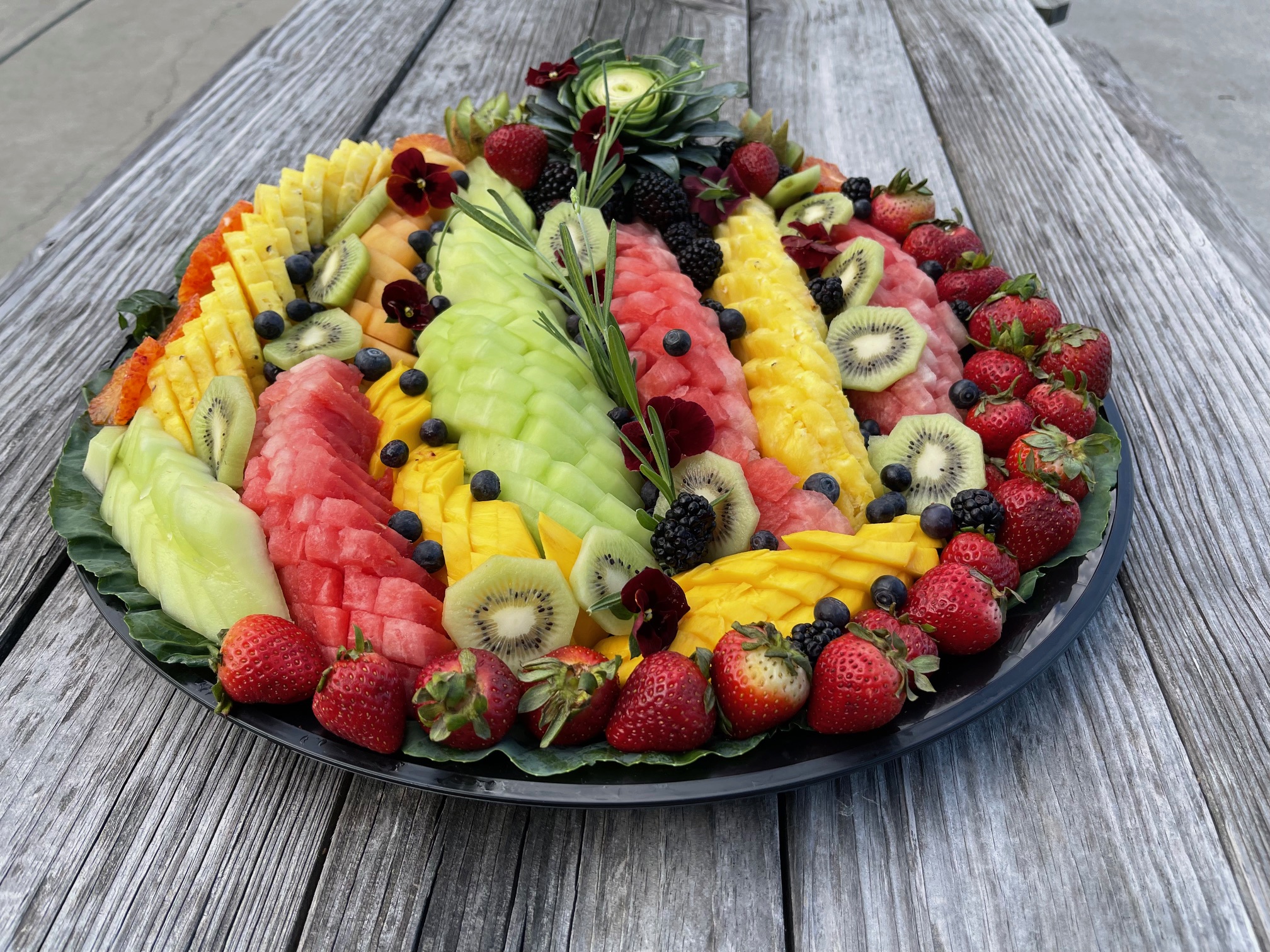 Organic Fruit Tray with Chocolate Hummus